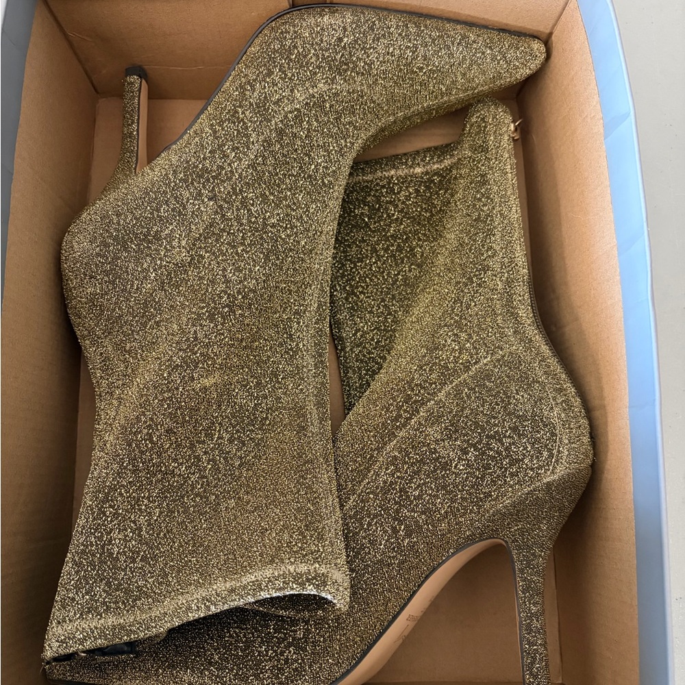 Marc Fisher Green Glitter Ankle Booties